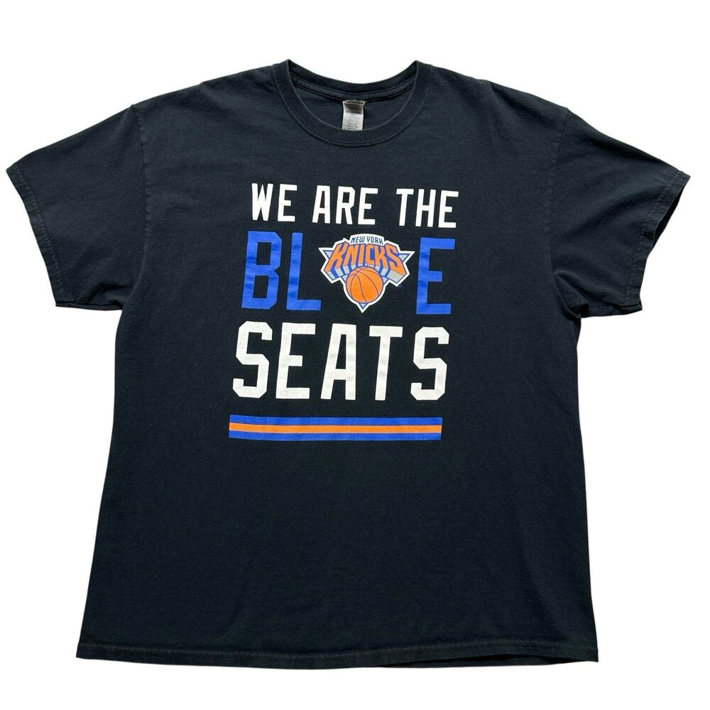 New York Knicks "We are the blue seats" Black T Shirt Mens Sz XL Gildan